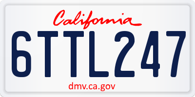 CA license plate 6TTL247
