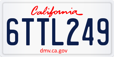 CA license plate 6TTL249