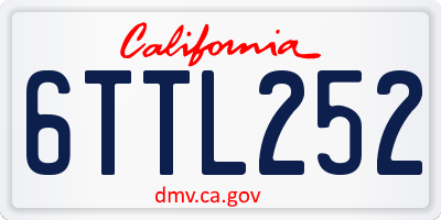 CA license plate 6TTL252