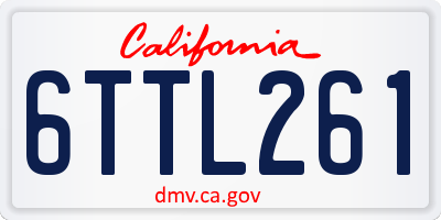 CA license plate 6TTL261