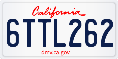 CA license plate 6TTL262