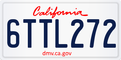 CA license plate 6TTL272