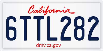 CA license plate 6TTL282