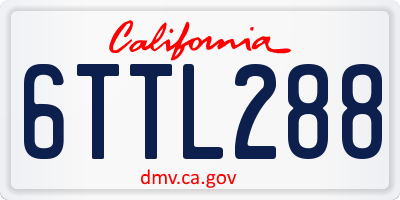 CA license plate 6TTL288