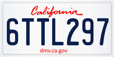CA license plate 6TTL297