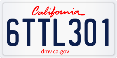 CA license plate 6TTL301