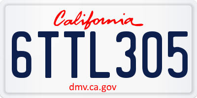 CA license plate 6TTL305