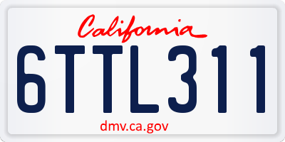 CA license plate 6TTL311