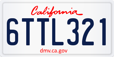 CA license plate 6TTL321