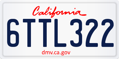 CA license plate 6TTL322