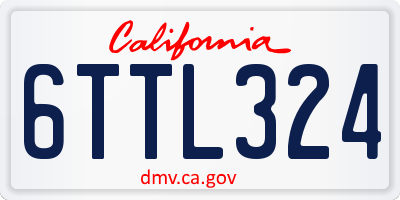 CA license plate 6TTL324