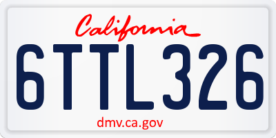 CA license plate 6TTL326