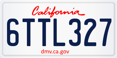 CA license plate 6TTL327