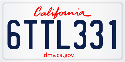 CA license plate 6TTL331