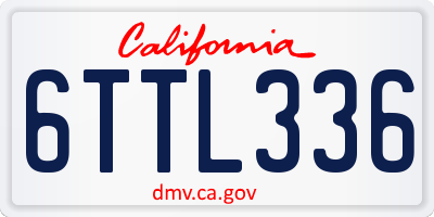 CA license plate 6TTL336