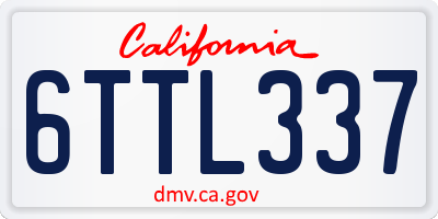 CA license plate 6TTL337