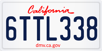 CA license plate 6TTL338