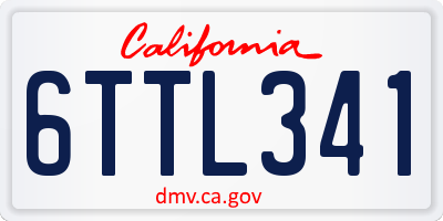 CA license plate 6TTL341