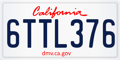 CA license plate 6TTL376