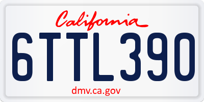 CA license plate 6TTL390