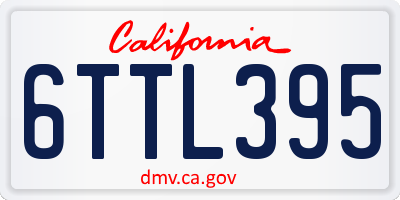 CA license plate 6TTL395