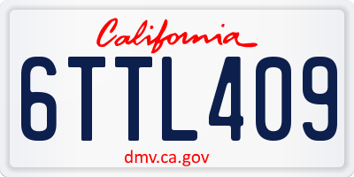 CA license plate 6TTL409