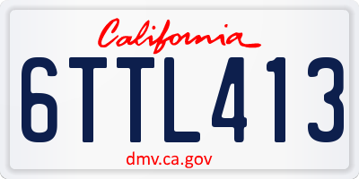 CA license plate 6TTL413