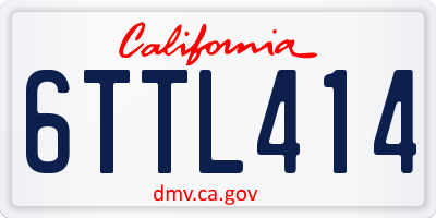 CA license plate 6TTL414