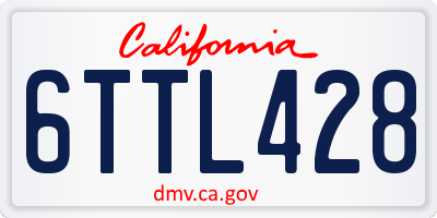 CA license plate 6TTL428