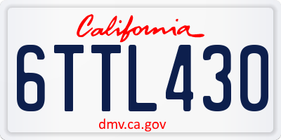 CA license plate 6TTL430