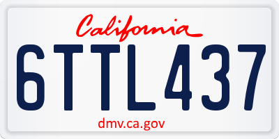 CA license plate 6TTL437