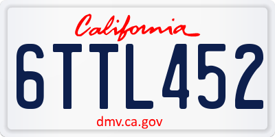CA license plate 6TTL452