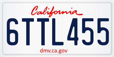 CA license plate 6TTL455