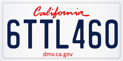 CA license plate 6TTL460
