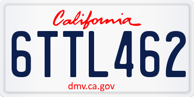 CA license plate 6TTL462