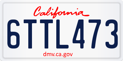 CA license plate 6TTL473