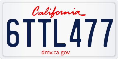 CA license plate 6TTL477