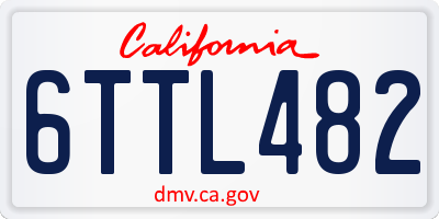 CA license plate 6TTL482