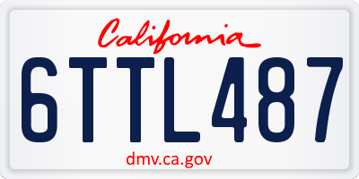 CA license plate 6TTL487