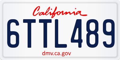 CA license plate 6TTL489