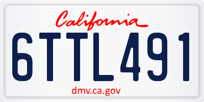 CA license plate 6TTL491