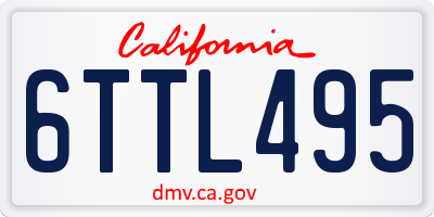 CA license plate 6TTL495
