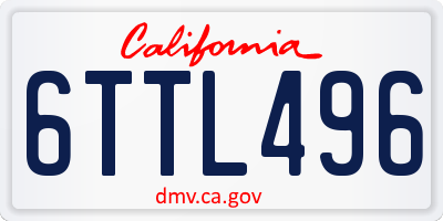 CA license plate 6TTL496