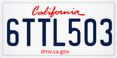 CA license plate 6TTL503