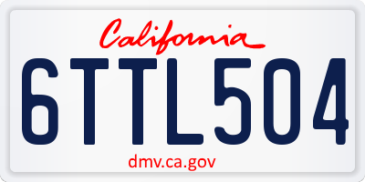 CA license plate 6TTL504