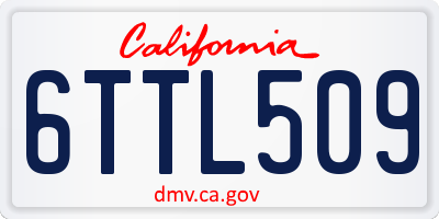 CA license plate 6TTL509