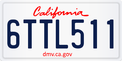 CA license plate 6TTL511