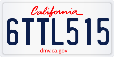 CA license plate 6TTL515