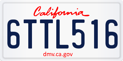 CA license plate 6TTL516