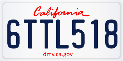 CA license plate 6TTL518